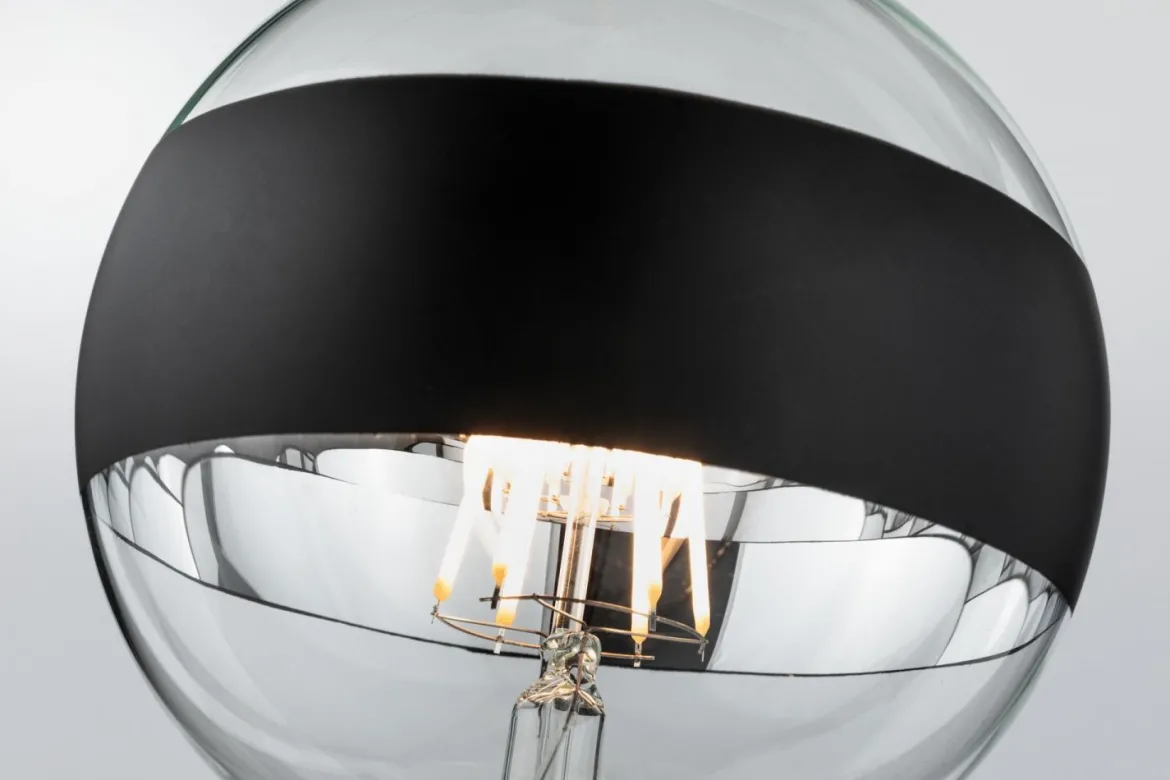 Paulmann No. 28682 LED Globe 125 Ringspiegel Schwarz matt 6,5W E27 Warmweiß