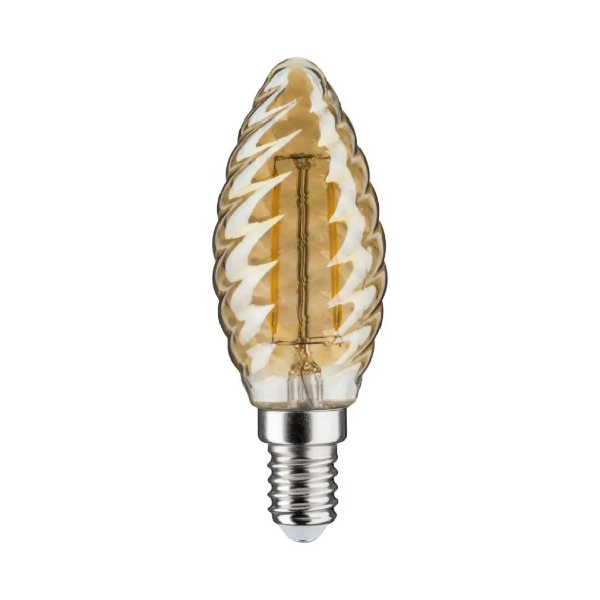 Paulmann No. 28709 LED Kerze gedreht 4,7 Watt E14 Goldlicht dimmbar