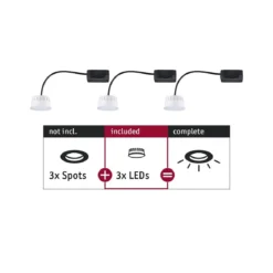 Paulmann No. 92472 LED Modul Einbauleuchte Choose Coin 3er-Set 2700K Satin