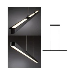 Paulmann No. 79693 LED Pendelleuchte Lento Schwarz dimmbar höhenverstellbar