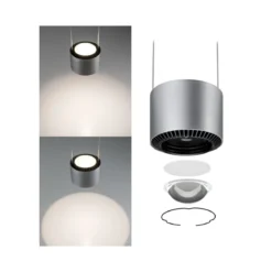 Paulmann No. 79720 LED Pendelleuchte Aldan 3x9 W dimmbar Schwarz Alu gebürstet