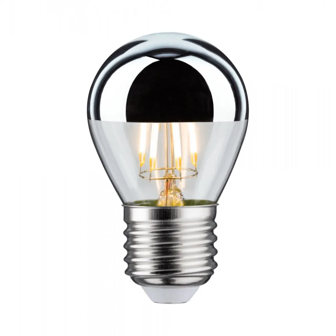 Paulmann No. 28668 LED Retro-Tropfen 4,8W E27 Kopfspiegel Silber Warmweiß dimmbar