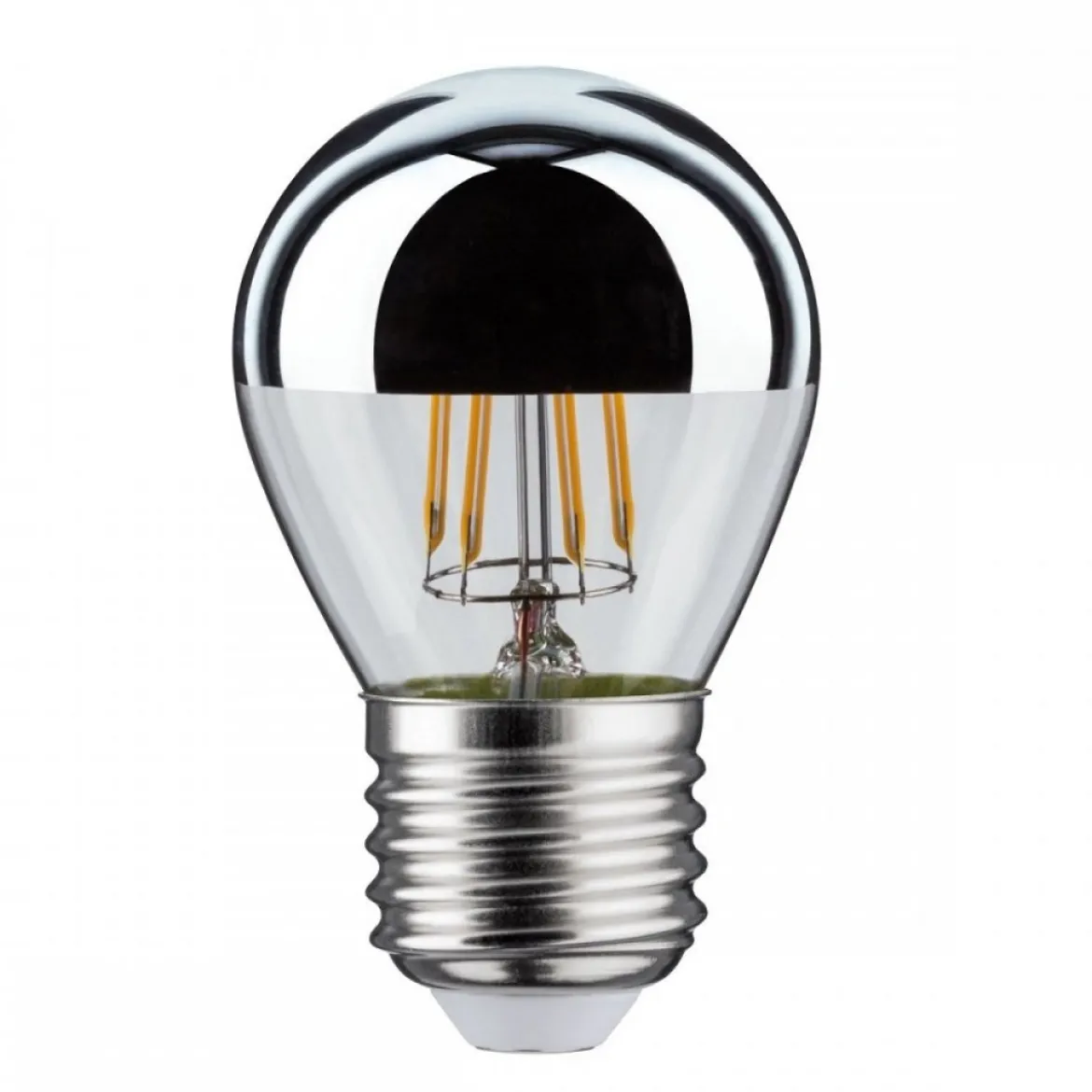 Paulmann No. 28668 LED Retro-Tropfen 4,8W E27 Kopfspiegel Silber Warmweiß dimmbar
