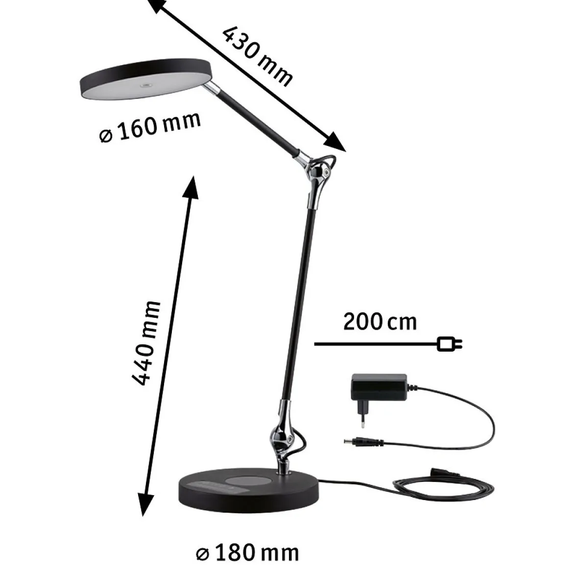 Paulmann No. 78910 LED Schreibtischleuchte Numis 5W Qi Ladefunktion Tunable White