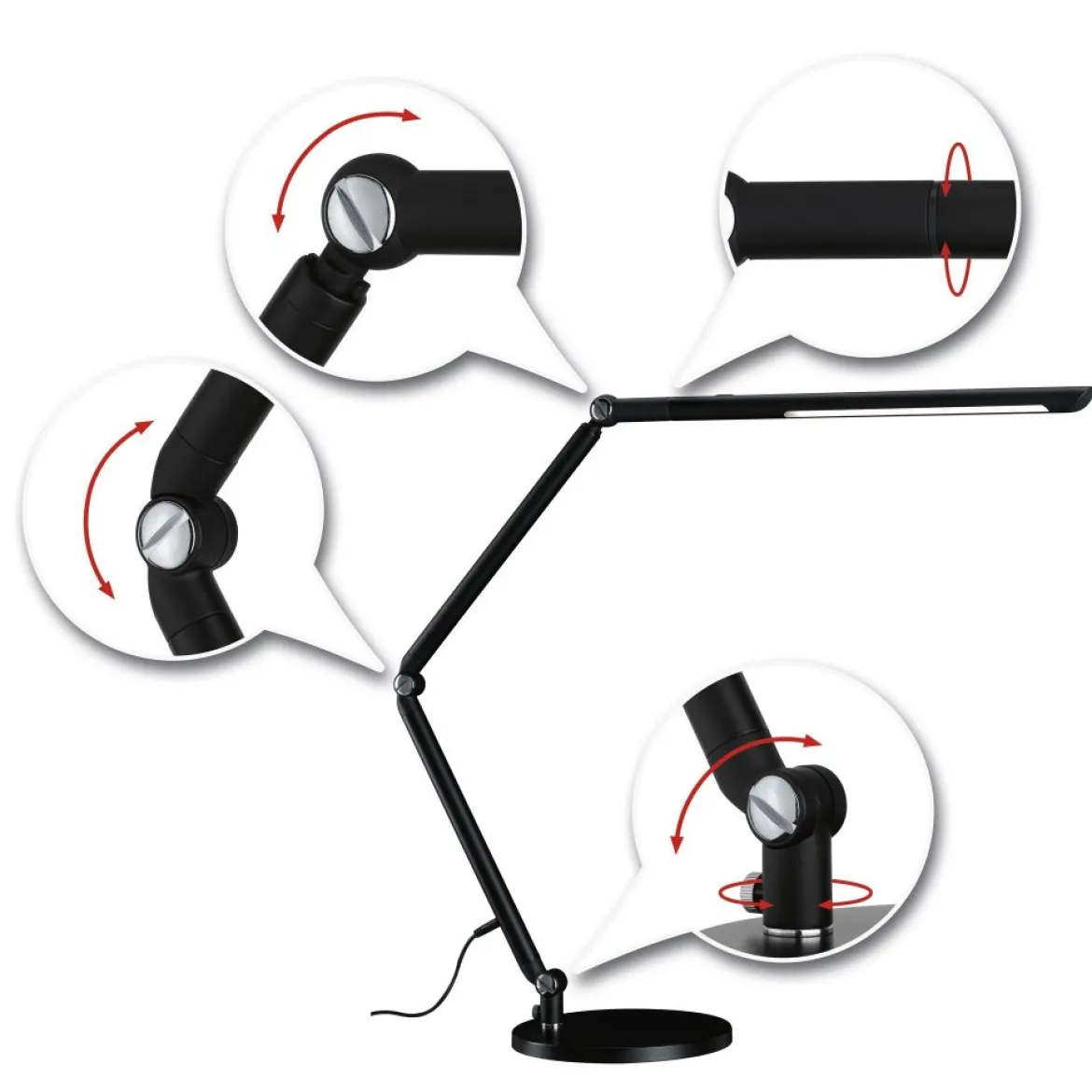Paulmann No. 78912 LED Schreibtischleuchte FlexBar Schwarz 10,6W WhiteSwitch 3.000K
