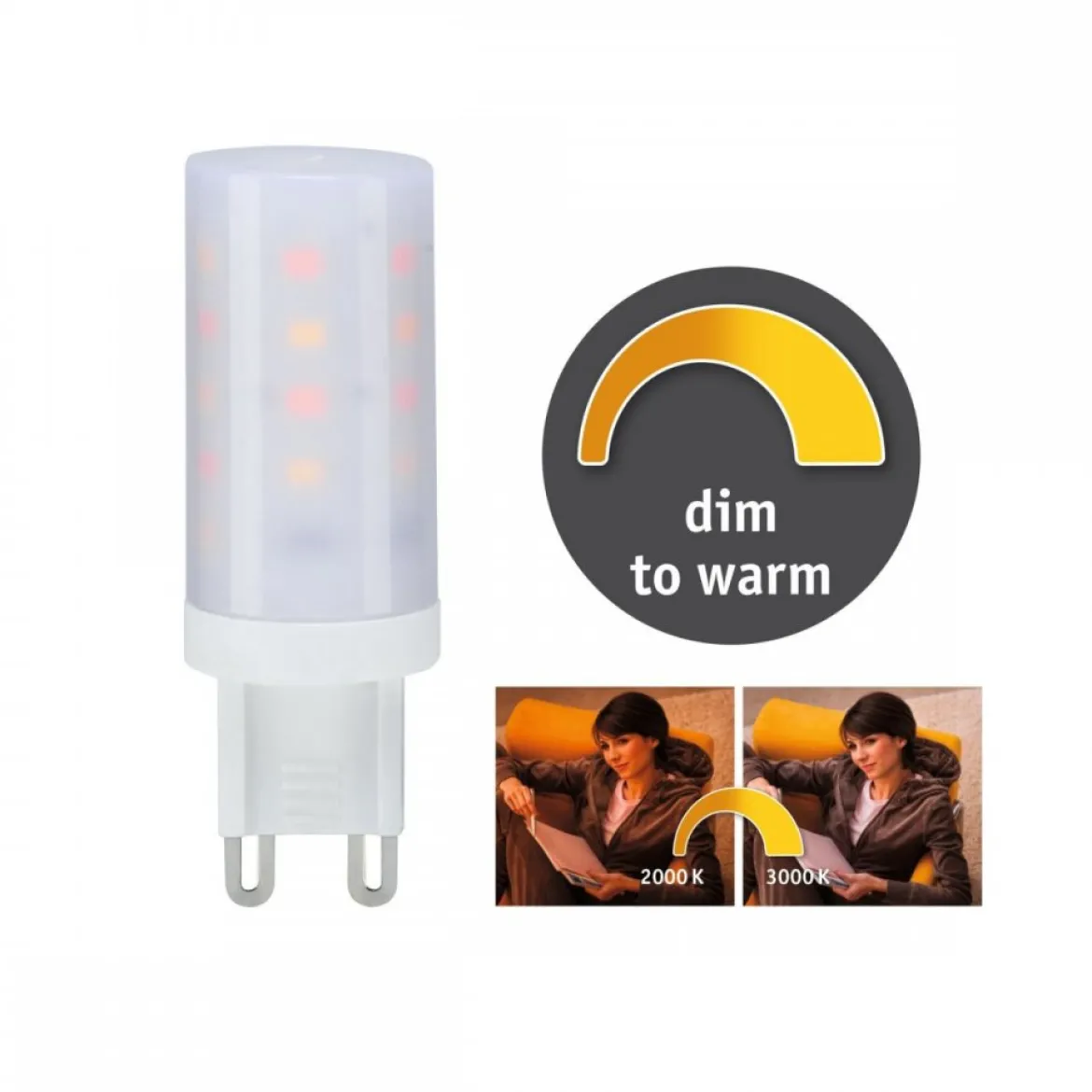 Paulmann No. 28819 LED Stiftsockel 4 Watt G9 Warmweiß dim to warm