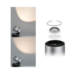Paulmann No. 79718 LED Tischleuchte Aldan 3,5 W dimmbar Schwarz Alu gebürstet