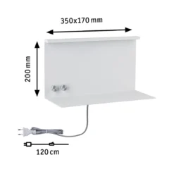 Paulmann No. 78919 LED Wandleuchte mit Ablage Jarina 4,5W & 1,6W Weiß