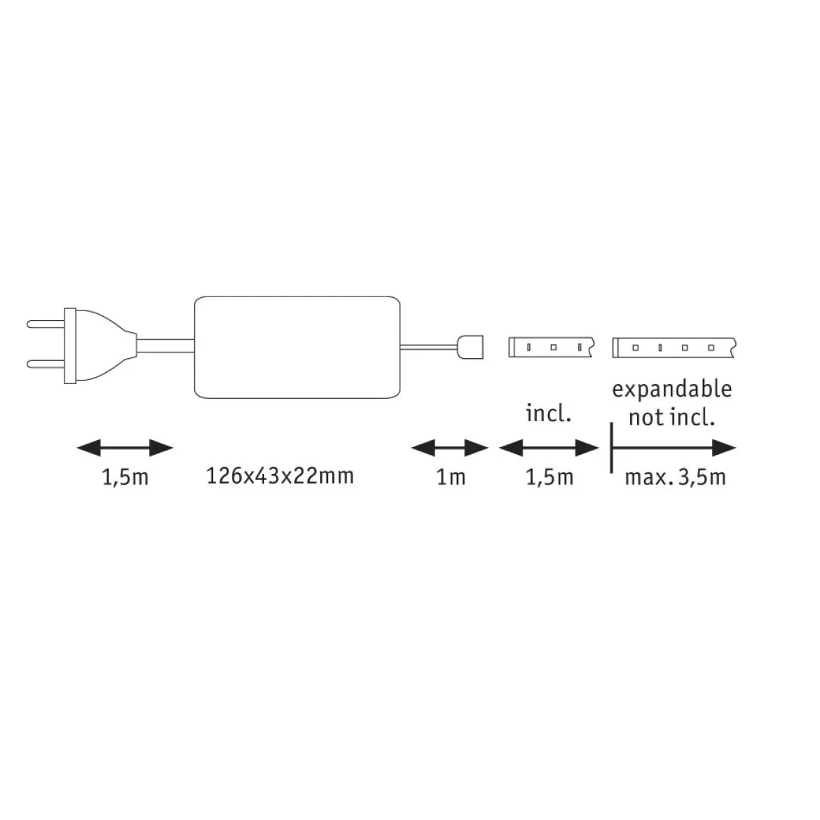 Paulmann No. 70667 MaxLED 500 Stripe Basisset 1,5m Tageslichtweiß beschichtet