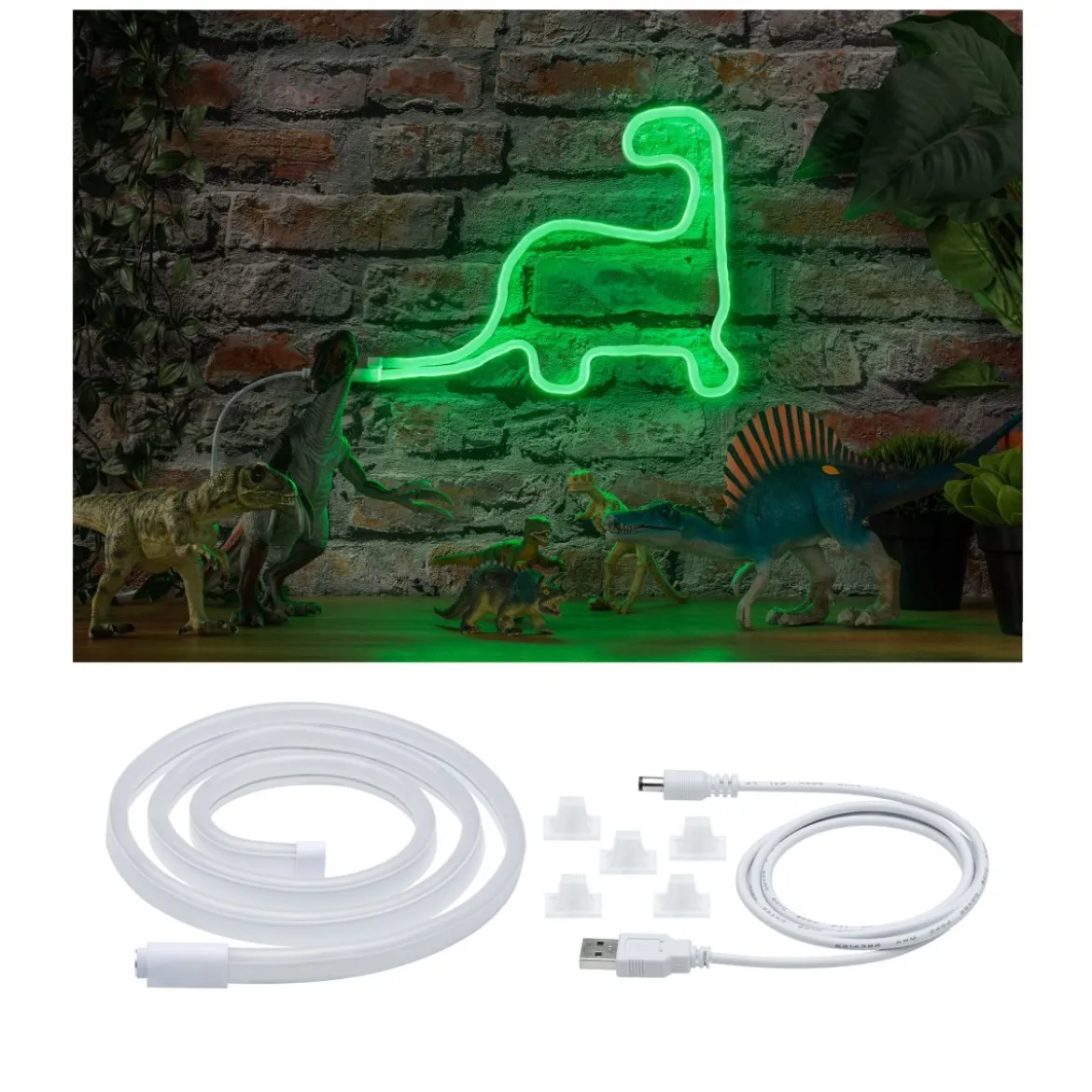 Paulmann No. 70563 Neon Colorflex USB Strip Green 1m Grün Weiß Kunststoff