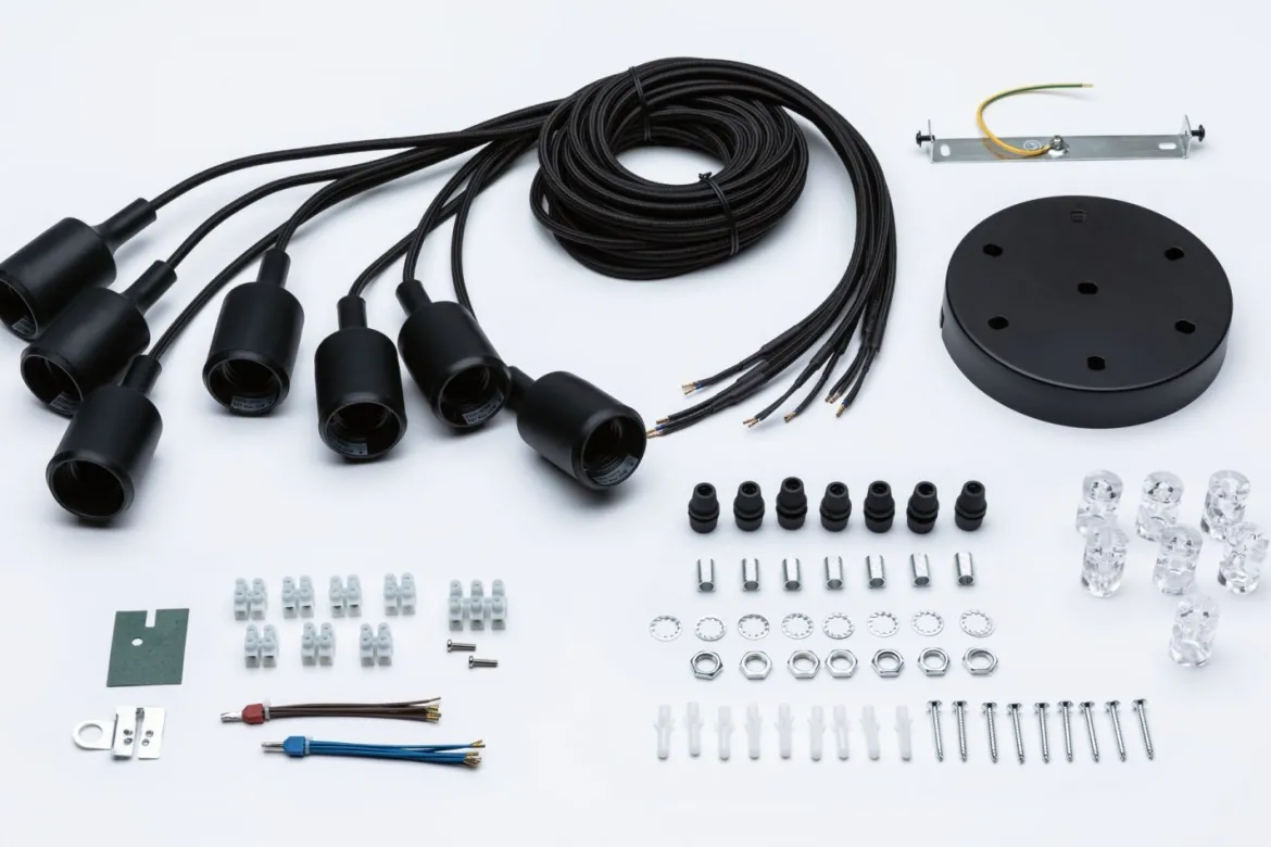 Paulmann No. 50390 Pendelleuchte Neordic Ketil 7-flammig E27 max. 20W Schwarz