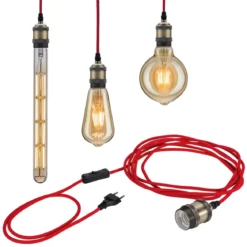 Paulmann No. 79770 Pendelleuchte Neordic Eldar inkl. Eurostecker E27 max.20W Rot Brüniert