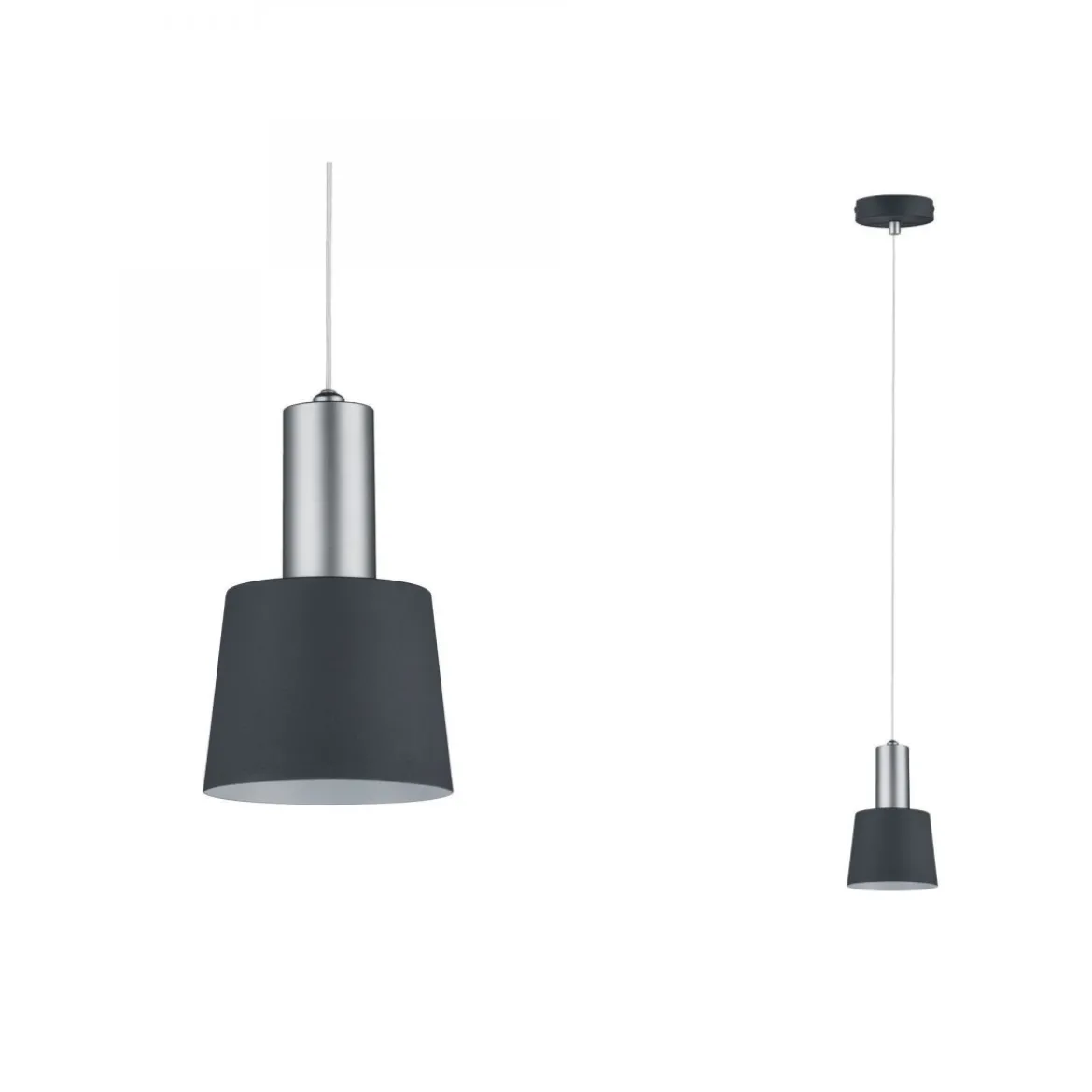 Paulmann No. 79691 Pendelleuchte Neordic Haldar Dunkelgrau, Chrom matt E14