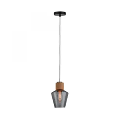 Paulmann No. 79740 Pendelleuchte Neordic Jungle Edla E27 Rauchglas, Kork, Schwarz