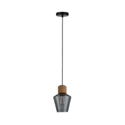 Paulmann No. 79740 Pendelleuchte Neordic Jungle Edla E27 Rauchglas, Kork, Schwarz