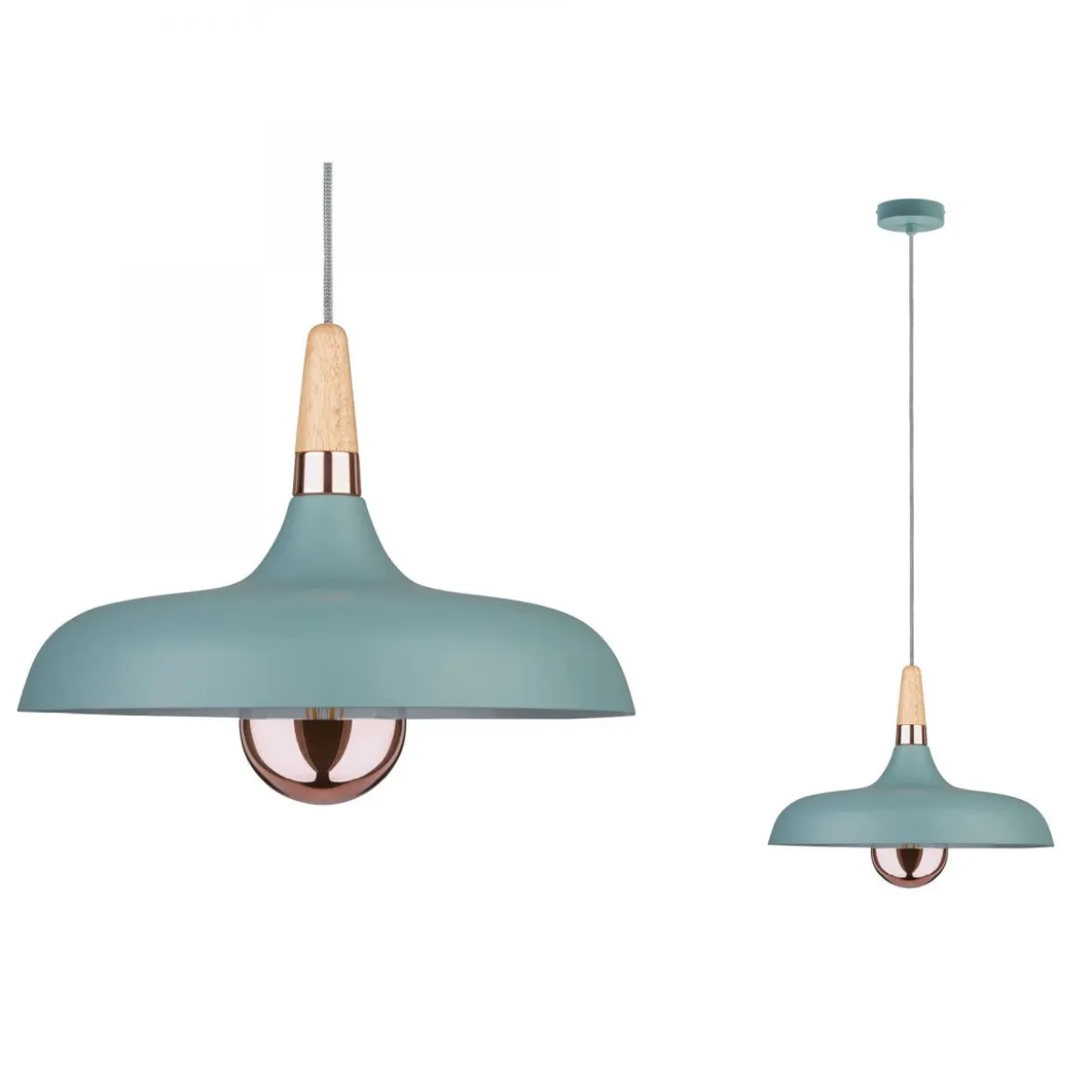 Paulmann No. 79655 Pendelleuchte Neordic Juna Kupfer, Holz, Softgrün E27