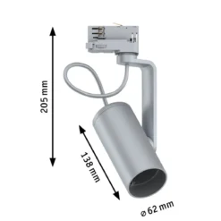Paulmann No. 95409 ProRail3 3-Phasen Schienensystem Spot Apol II E27 max.50W Chrom matt