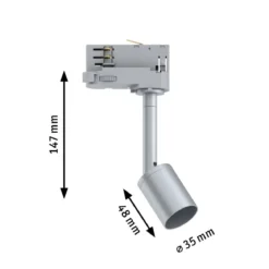 Paulmann No. 95527 ProRail3 3-Phasen Schienensystem Spot Purell GU10 max.10W Silber