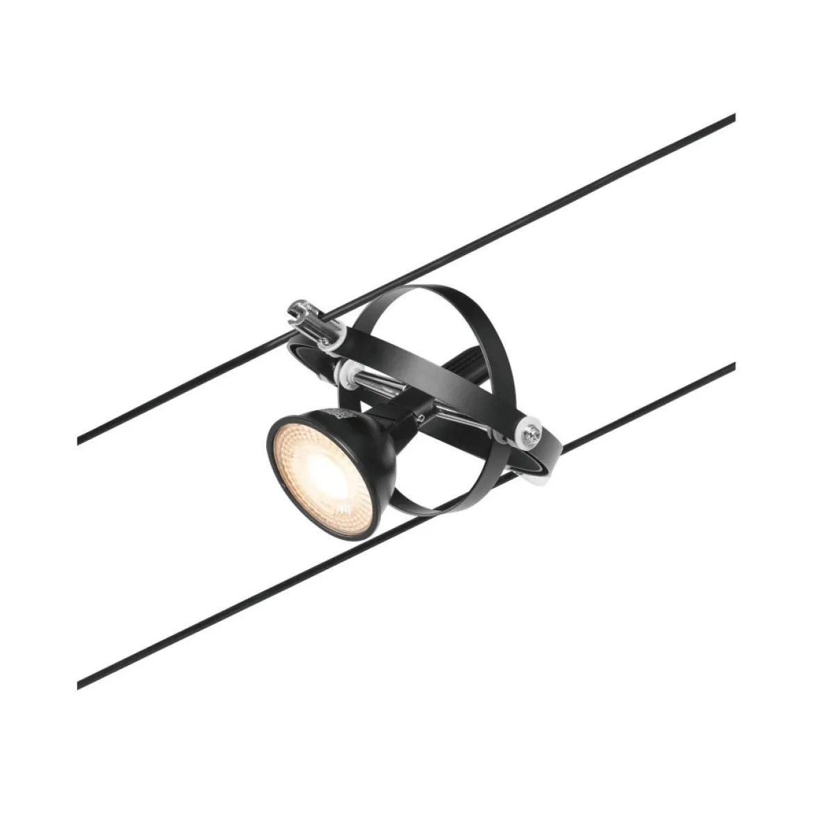 Paulmann No. 94441 Seilsystem Cardan Spot Schwarz ohne Leuchtmittel DC GU5,3