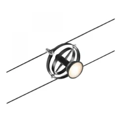 Paulmann No. 94441 Seilsystem Cardan Spot Schwarz ohne Leuchtmittel DC GU5,3