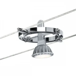 Paulmann No. 94144 Seilsystem Cardan Chrom mit 4 Spots ohne Leuchtmittel, max. 10W GU5,3