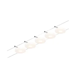 Paulmann No. 94426 Seilsystem DiscLED 5 Spots Chrom Satin 3000K DC 60VA