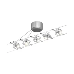 Paulmann No. 94133 Seilsystem Mac II Chrom matt mit 5 Spots ohne Leuchtmittel, max. 10W GU5,3