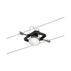 Paulmann No. 94290 Seilsystem Mac II Schwarz matt mit 5 Spots ohne Leuchtmittel GU5,3