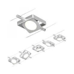 Paulmann No. 94420 Seilsystem MacLED 5 Spots Chrom matt 3000K DC 60VA