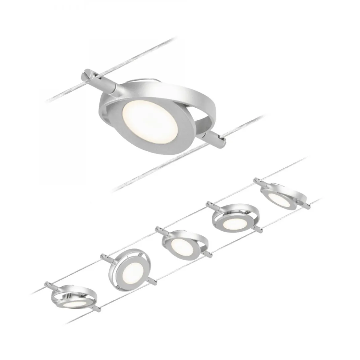 Paulmann No. 94414 Seilsystem RoundMac LED 5 Spots Chrom matt Chrom 3000K DC 60VA
