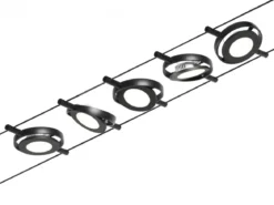 Paulmann No. 94418 Seilsystem RoundMac LED 5 Spots Schwarz matt 3000K DC 60VA