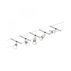 Paulmann No. 94145 Seilsystem Salt Chrom matt mit 5 Spots ohne Leuchtmittel, max. 10W GU5,3
