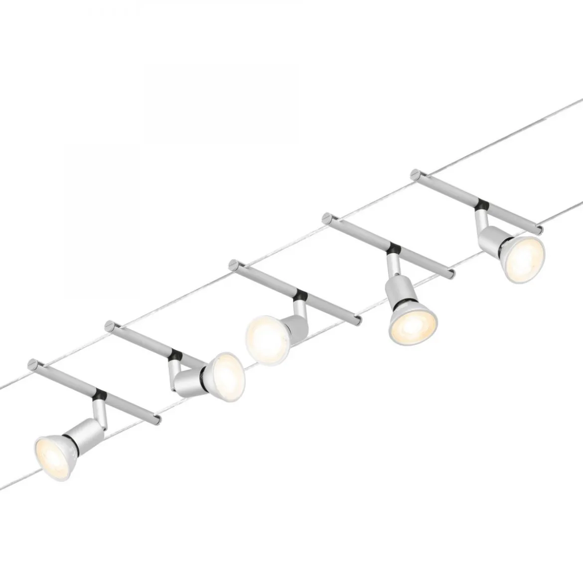 Paulmann No. 94442 Seilsystem Salt 5 Spots Chrom matt ohne Leuchtmittel DC 60VA