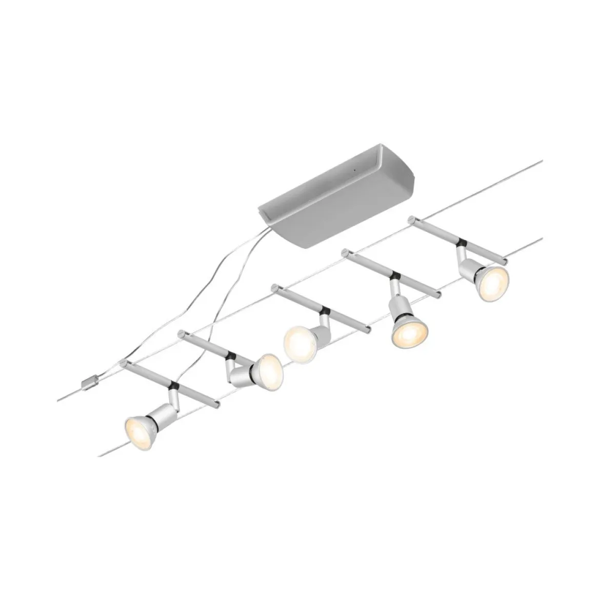 Paulmann No. 94442 Seilsystem Salt 5 Spots Chrom matt ohne Leuchtmittel DC 60VA