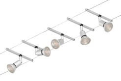 Paulmann No. 94442 Seilsystem Salt 5 Spots Chrom matt ohne Leuchtmittel DC 60VA