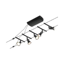 Paulmann No. 94446 Seilsystem Salt 5 Spots Schwarz ohne Leuchtmittel DC 60VA