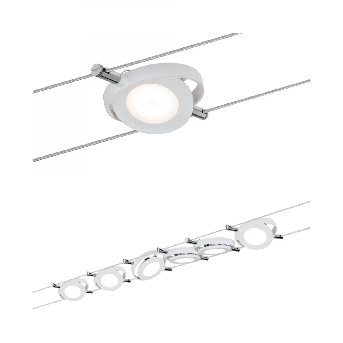 Paulmann No. 94106 Seilsystem-Set LED 6x4W RoundMac 230V/12V DC Weiß matt