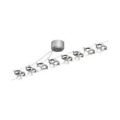 Paulmann No. 94153 Seilsystem-Set LED Cardan 8 Spots Chrom, Chrom matt