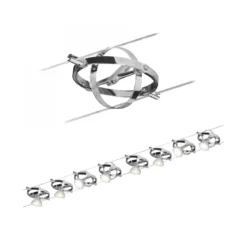 Paulmann No. 94153 Seilsystem-Set LED Cardan 8 Spots Chrom, Chrom matt
