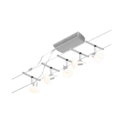 Paulmann No. 94448 Seilsystem Sheela 5 Spots Chrom matt ohne Leuchtmittel DC 60VA