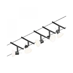 Paulmann No. 94450 Seilsystem Sheela 5 Spots Schwarz ohne Leuchtmittel DC 60VA
