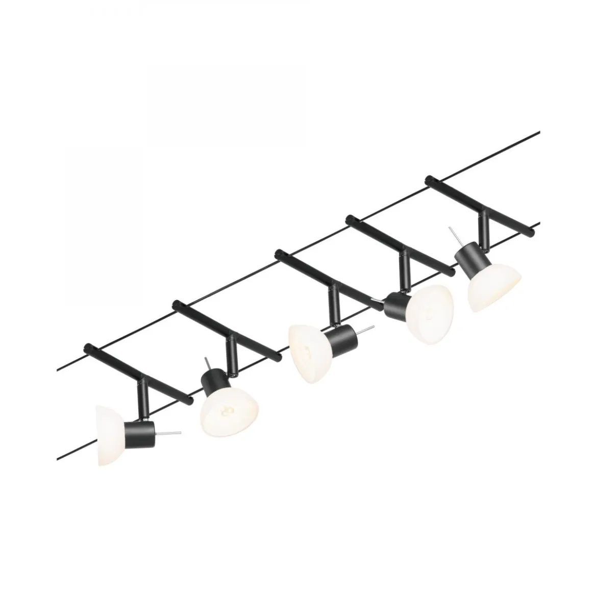 Paulmann No. 94450 Seilsystem Sheela 5 Spots Schwarz ohne Leuchtmittel DC 60VA