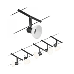 Paulmann No. 94450 Seilsystem Sheela 5 Spots Schwarz ohne Leuchtmittel DC 60VA