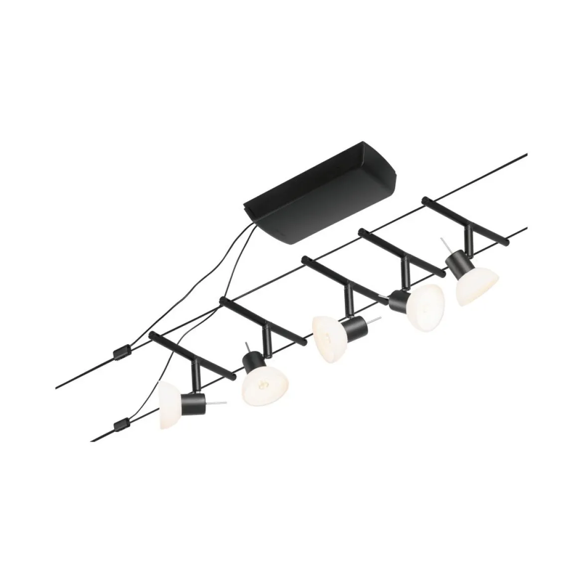 Paulmann No. 94450 Seilsystem Sheela 5 Spots Schwarz ohne Leuchtmittel DC 60VA