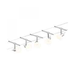 Paulmann No. 94136 Seilsystem Sheela Chrom matt mit 5 Spots ohne Leuchtmittel, max. 10W GU5,3