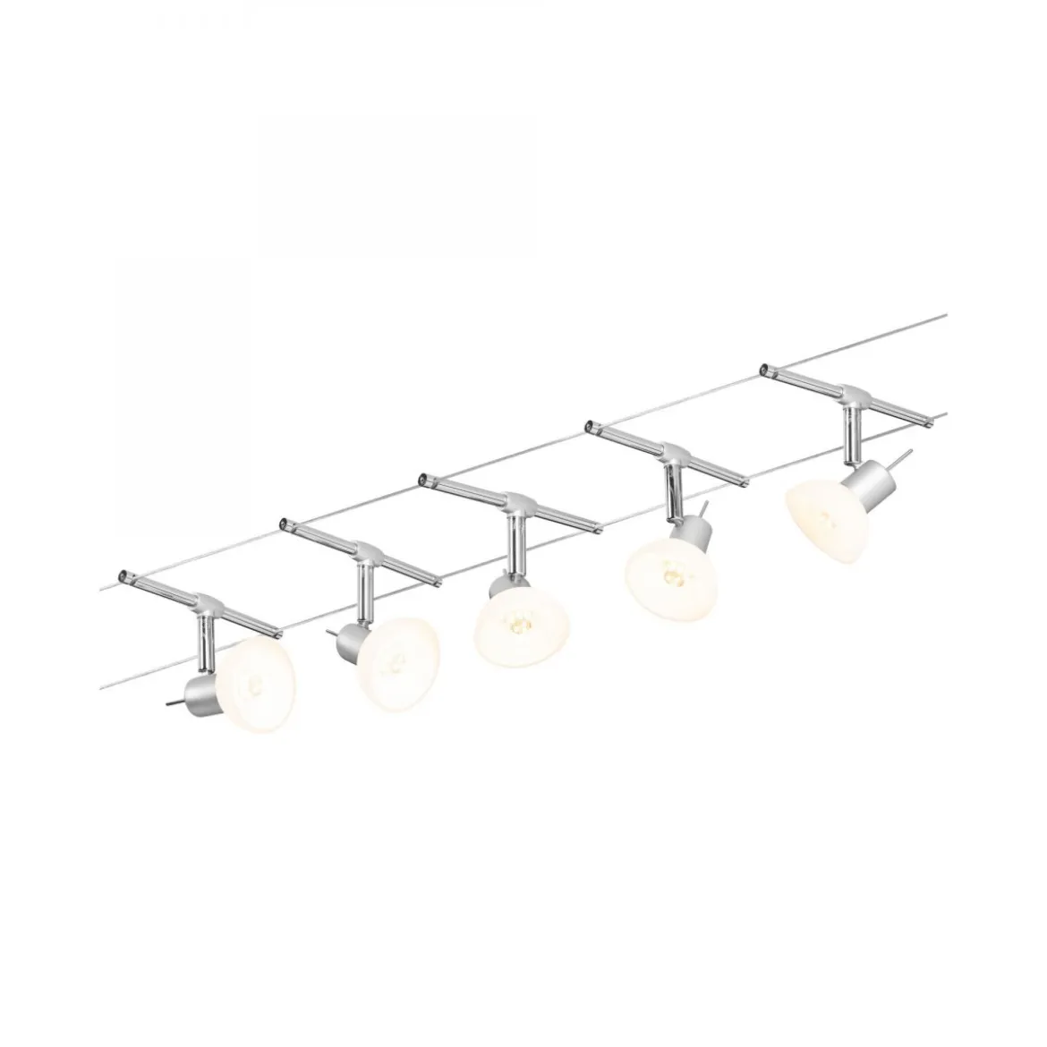 Paulmann No. 94136 Seilsystem Sheela Chrom matt mit 5 Spots ohne Leuchtmittel, max. 10W GU5,3