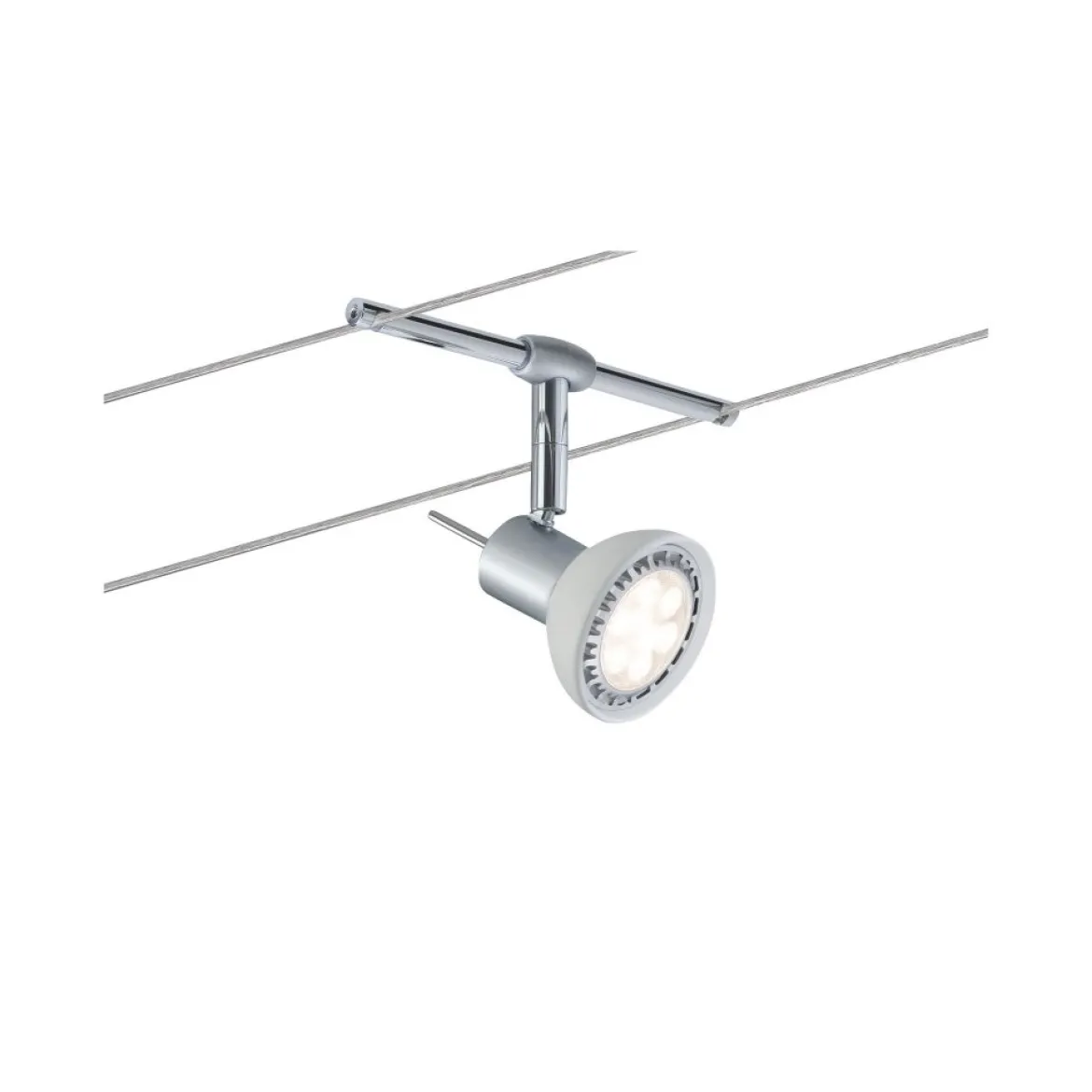 Paulmann No. 94136 Seilsystem Sheela Chrom matt mit 5 Spots ohne Leuchtmittel, max. 10W GU5,3