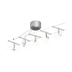 Paulmann No. 94136 Seilsystem Sheela Chrom matt mit 5 Spots ohne Leuchtmittel, max. 10W GU5,3