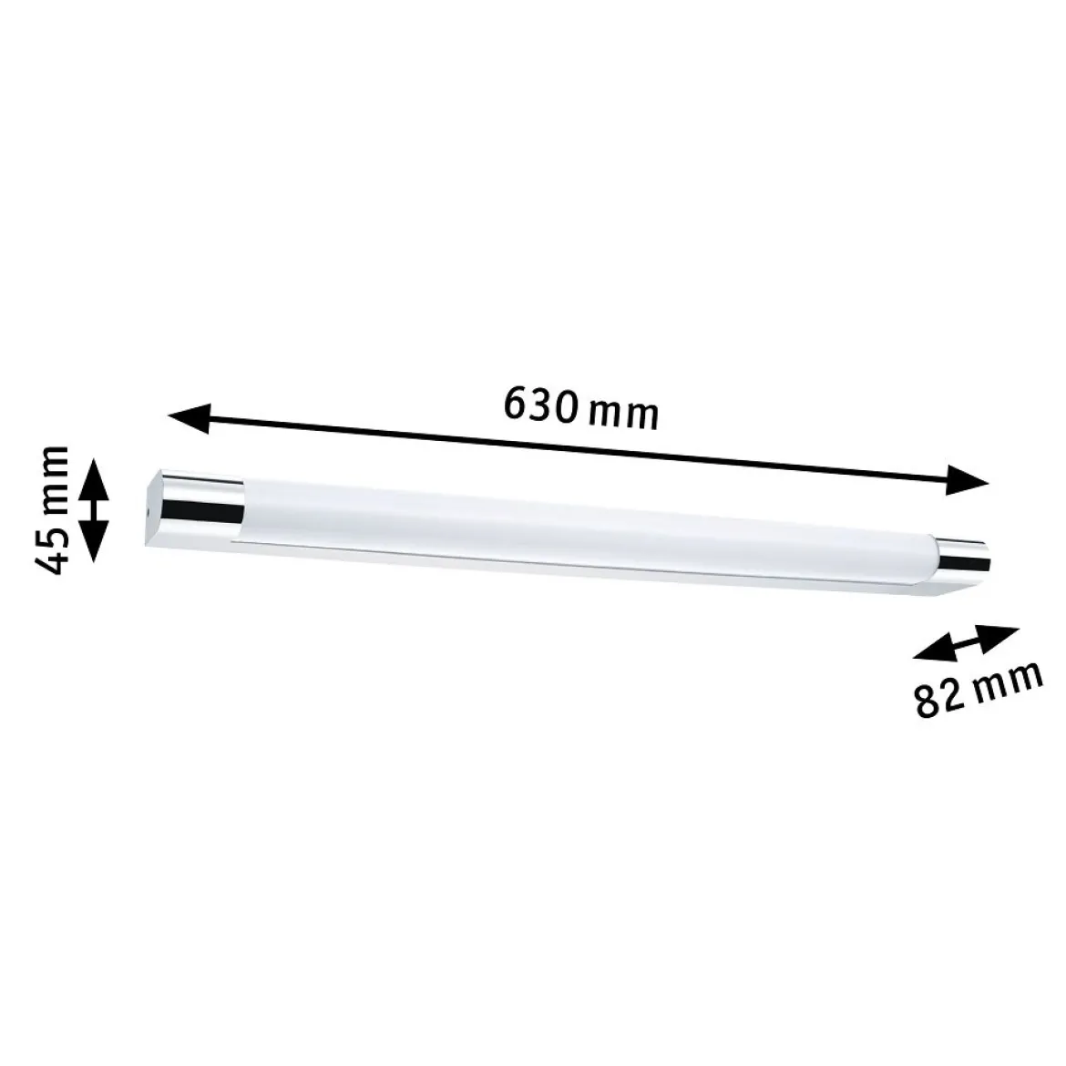 Paulmann No. 79716 Spiegelleuchte LED Mizar IP44 Steckdose 10,5W Chrom 63 cm