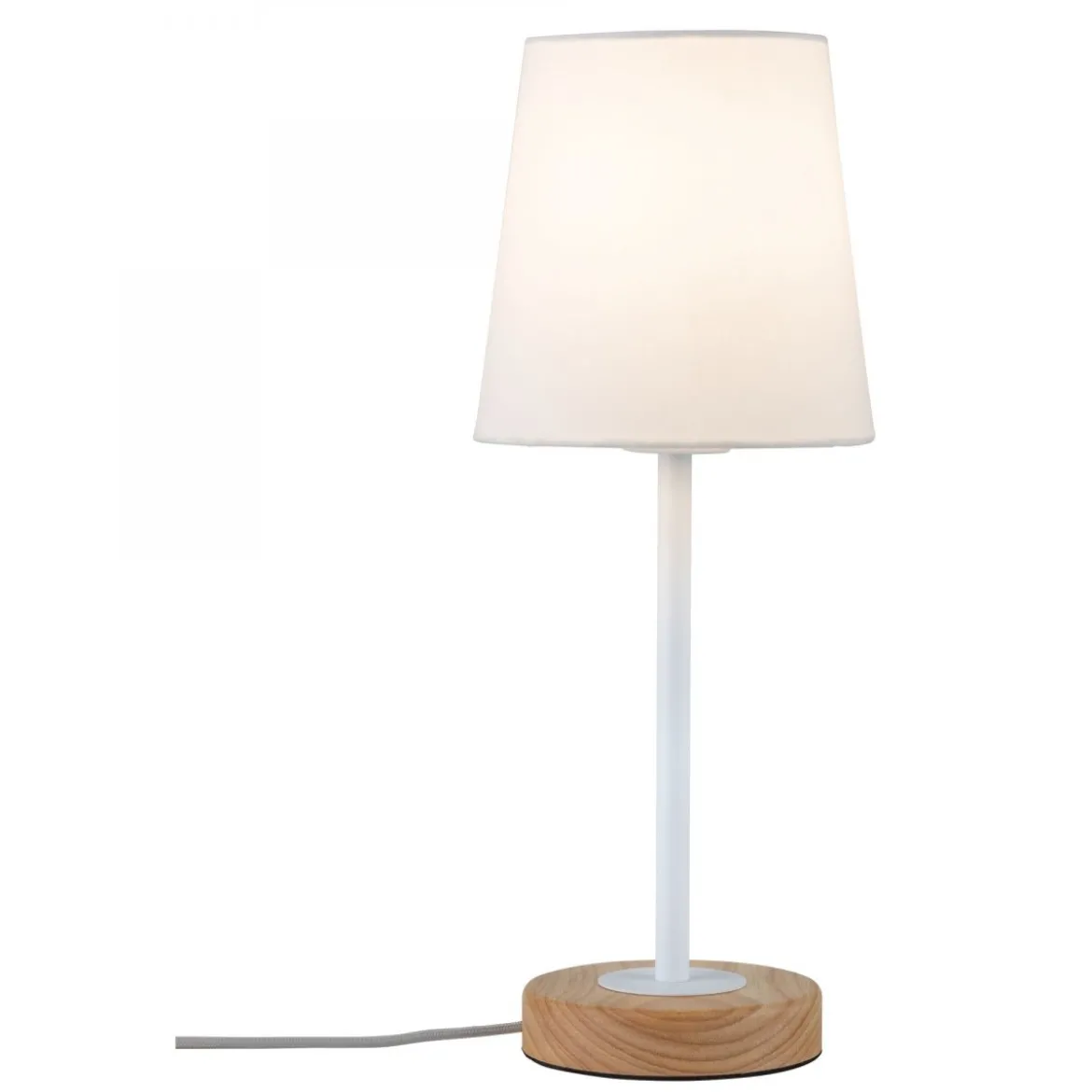 Paulmann No. 79636 Tischleuchte Neordic Stellan Weiß, Holz E27
